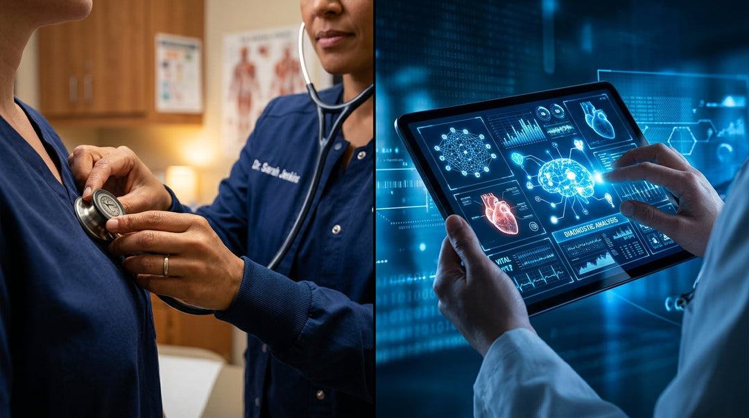 Book cover "Can AI Replace Your Doctor?" displaying title and honest answer text