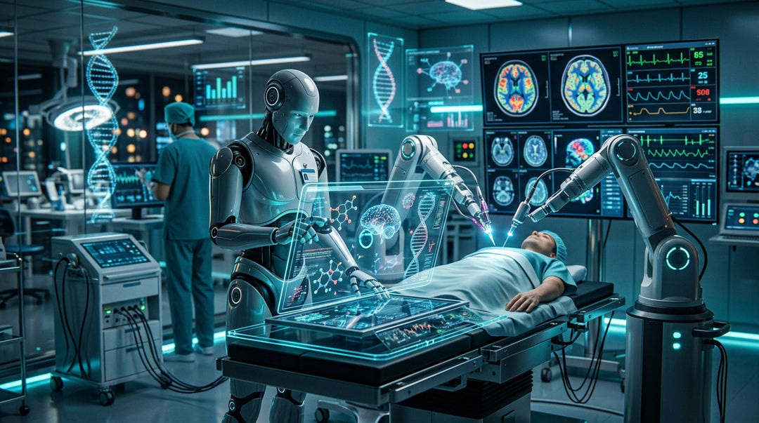 The Future of Medicine book cover with medical technology illustration