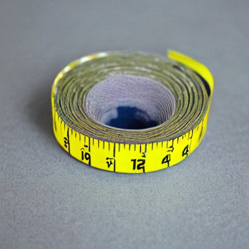 Rolled yellow measuring tape with black numbers and markings displayed coiled