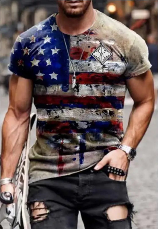 American Flag AuraShield Graphic T-Shirt e23.10 | Emf - X