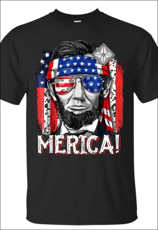American Flag Lincoln Graphic T - Shirt e28.0 | Emf - X