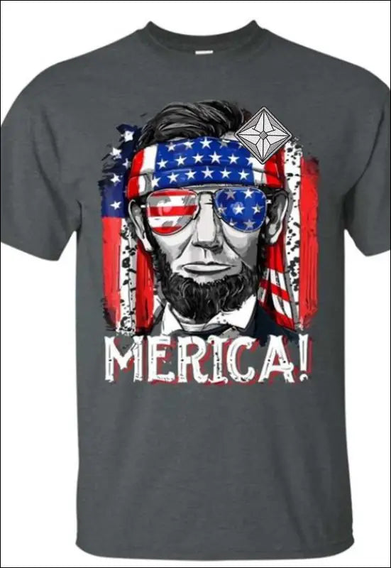 American Flag Lincoln Graphic T - Shirt e28.0 | Emf - X