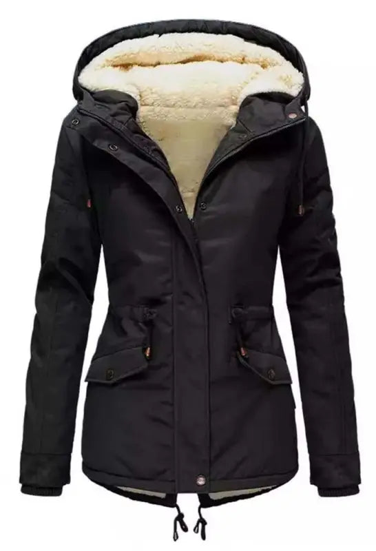 AuraShield | Women's | Thick Hooded Coat e32 | Emf Coat | Clearance |