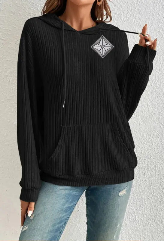 Aven | AuraShield | Women | Hooded | Knitwear | Kangaroo Pocket | Long Sleeve | Model e29 | Emf Hoodie |