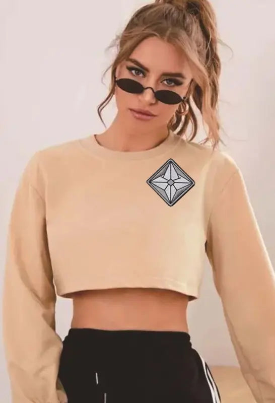 Charm | Aurashield | Women's | Long Sleeve | Cropped | Sweatshirt e41.0 | Emf Crop Tops |