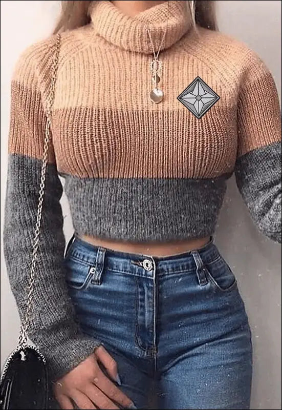 Crop Top Sweater e29.15 | Emf Clearance - Small / Tan