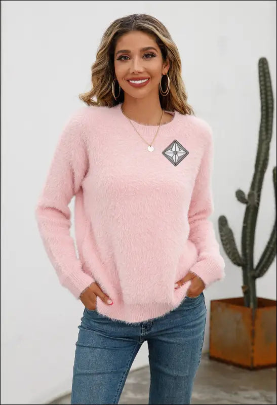 Cute Fuzzy Sweater e74.0 | Emf - Small / Pink Visible