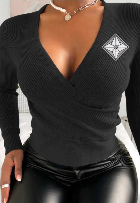 Cute Long Sleeve Shirt e28.0 | Emf - Small / Black Visible