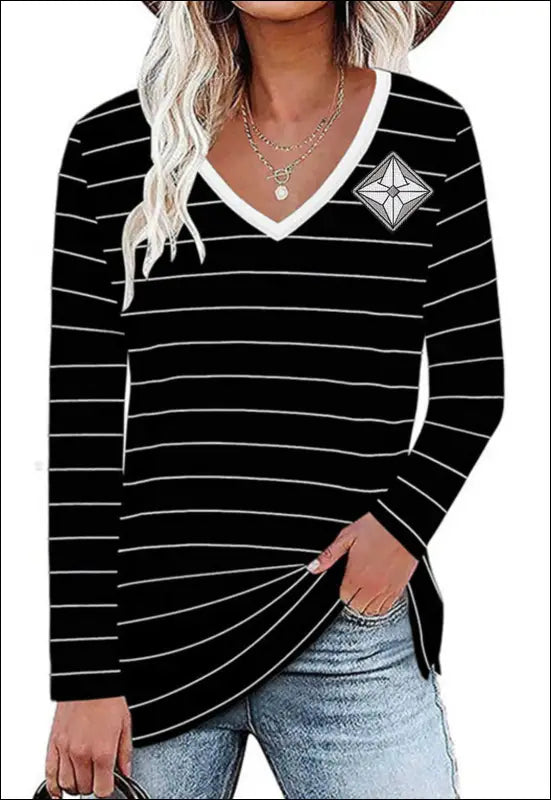 Cute Preppy Long Sleeve Shirt e24.10 | Emf - Small / Black