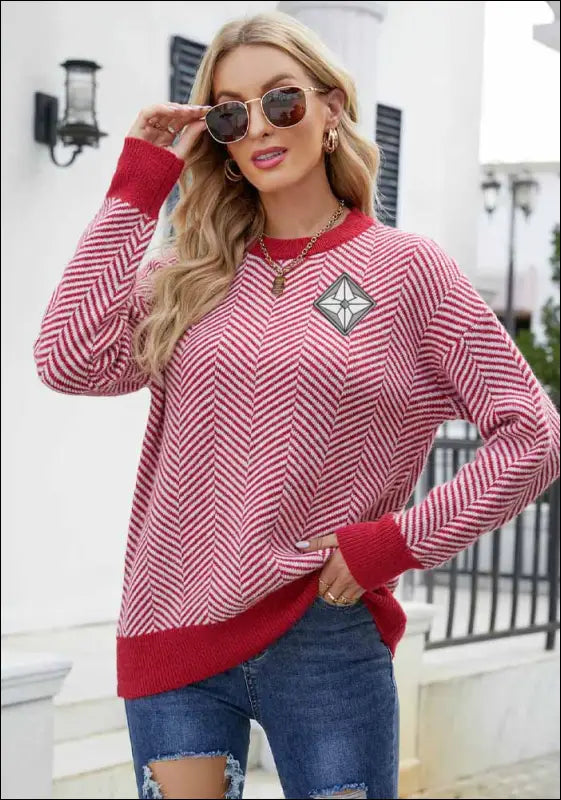 Cute Preppy Sweater e56.0 | Emf - Small / Red / Visible