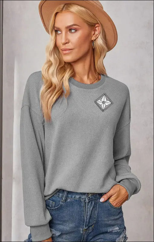 Cute Preppy Sweater e72.0 | Emf - Small / Gray Visible