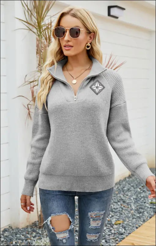 Cute Preppy Sweater e73.15 | Emf - Small / Gray Visible