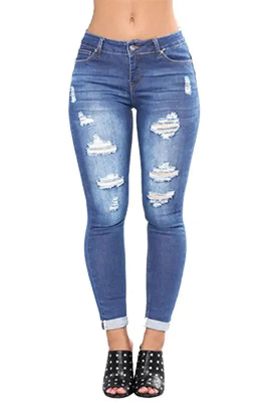 Distressed AuraShield Skinny Jeans e4.10 | Emf Clearance