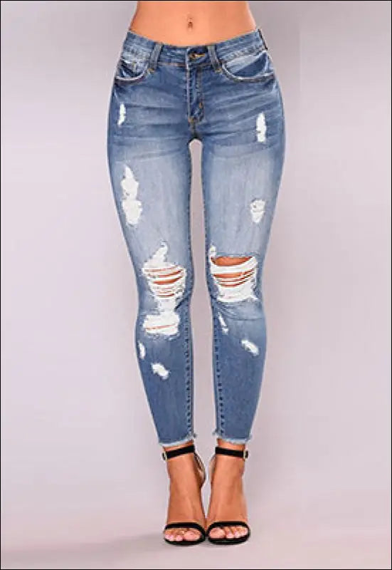 Distressed Skinny Jeans e3.10 | Emf - Hidden Blue Denim