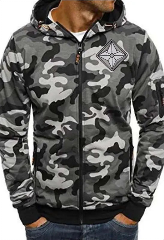 Fashion Camouflage Long Sleeve Short Hoodie e16.0 | Emf - X