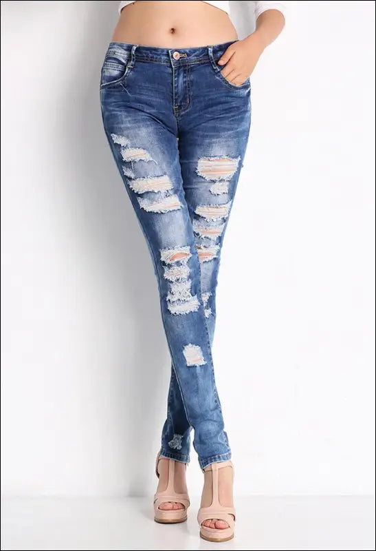 Full Size Distressed Skinny Jeans with Pockets e21.0 | Emf