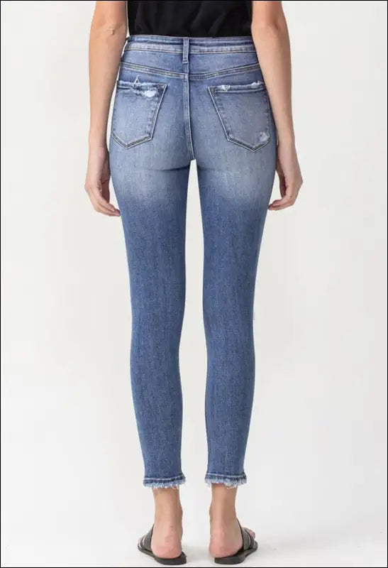 Full Size High Rise Distressed Skinny Jeans e25.0 | Emf