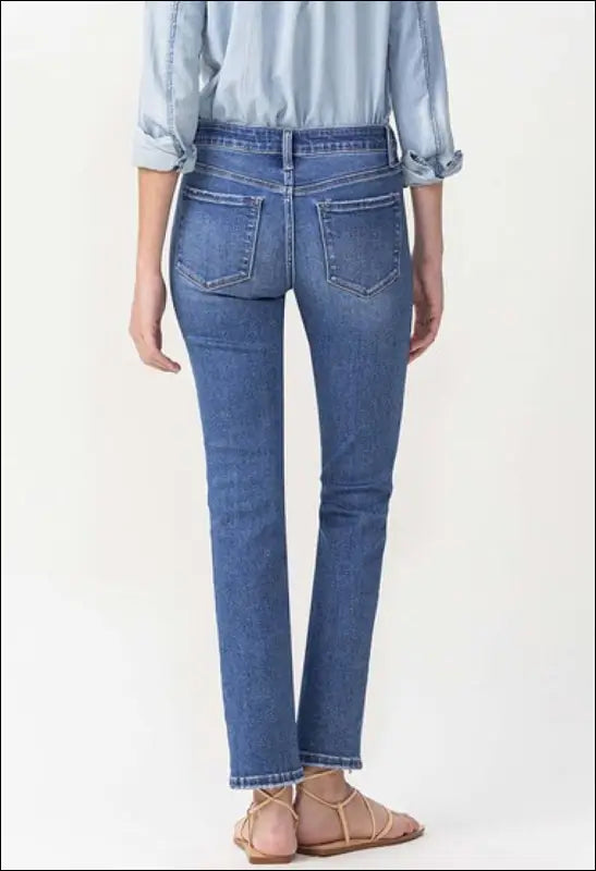Full Size Midrise Slim Ankle Straight Jeans e43 | Emf