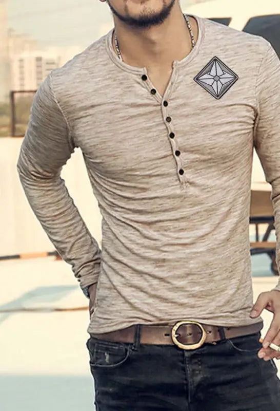 Game | Long Sleeve AuraShield Henley Shirt e16.0 | Emf Shirt Clearance