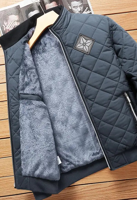 Gemini | AuraShield | Men's | Bomber | Diamond Pattern | Fleece Lined e23 | Emf Jacket |