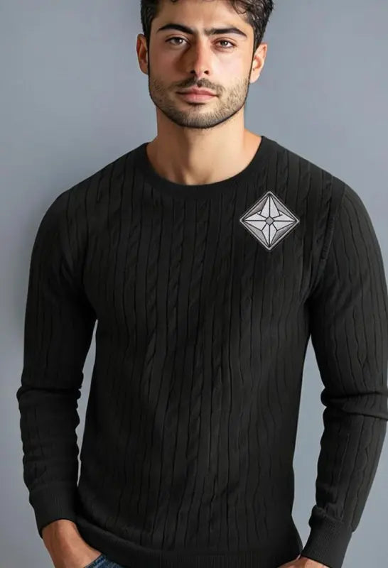 Infinity | AuraShield | Men's | Slim-Fit | Round Neck Knitted Sweater | Emf Sweater |