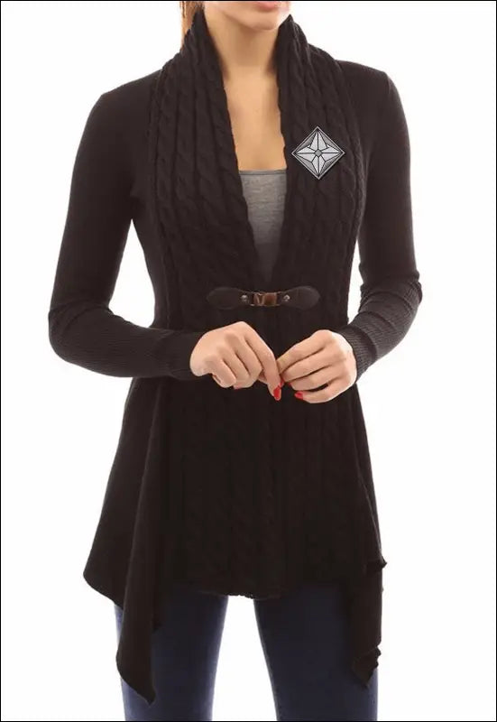 Knit Cardigan Sweater e34.0 | Emf - Small / Black Visible