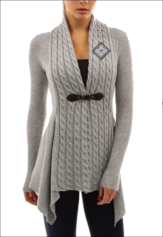 Knit Cardigan Sweater e34.0 | Emf - Small / Gray Visible