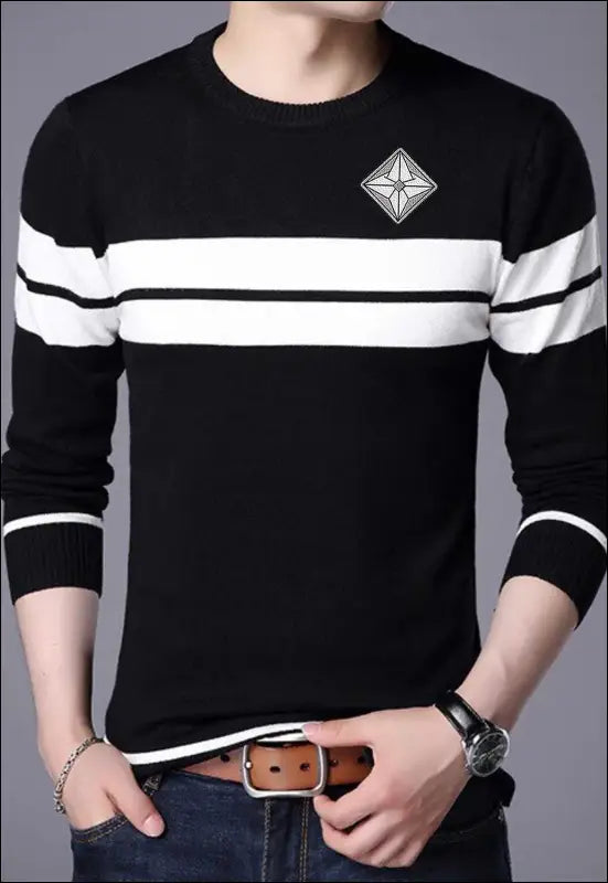 Lightweight Striped Sweater e64.10 | Emf - X Small / Black