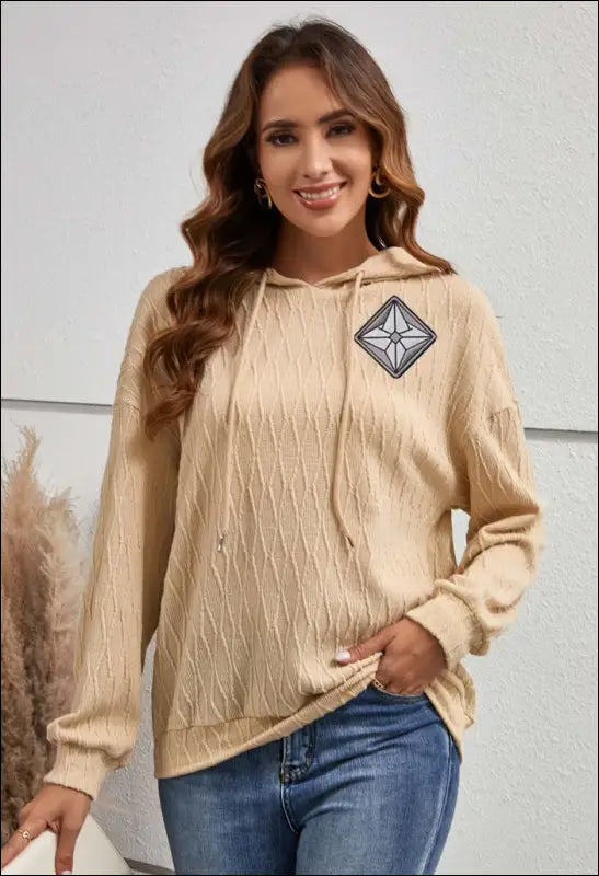 Loose Lazy Solid Color Short Sweater Knitted Hoodie e25