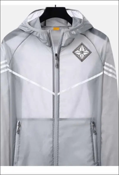 Men Casual Loose Zipper Sun Protection Hooded Color Matching