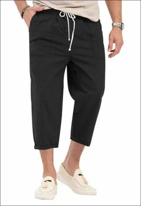 Men Casual Solid Color Straight Trousers e51 | Emf Pants