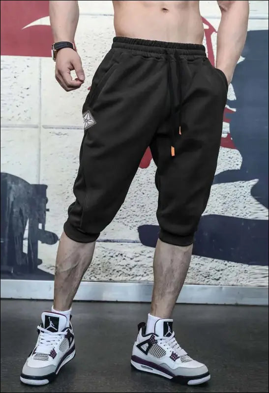 Men’s Fashion Casual Sports Solid Color Cropped Shorts