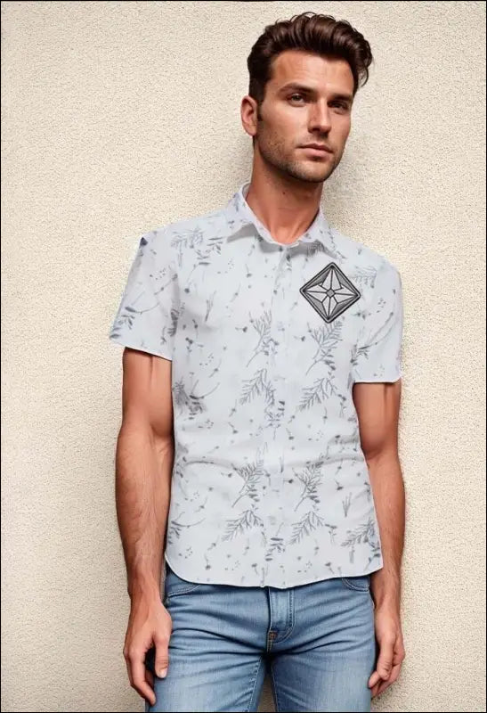 Men’s Fashion Printing Short Sleeve Shirt e30 | Emf