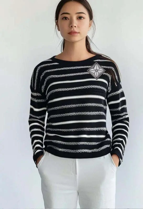 Nova | AuraShield | Preppy | Stripe Sweater e44.0 | Emf