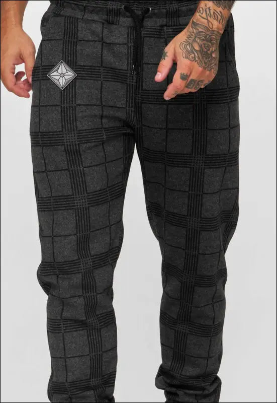 Plaid Relax Fit Pants e11.0 | Emf - Small / Visible / Black