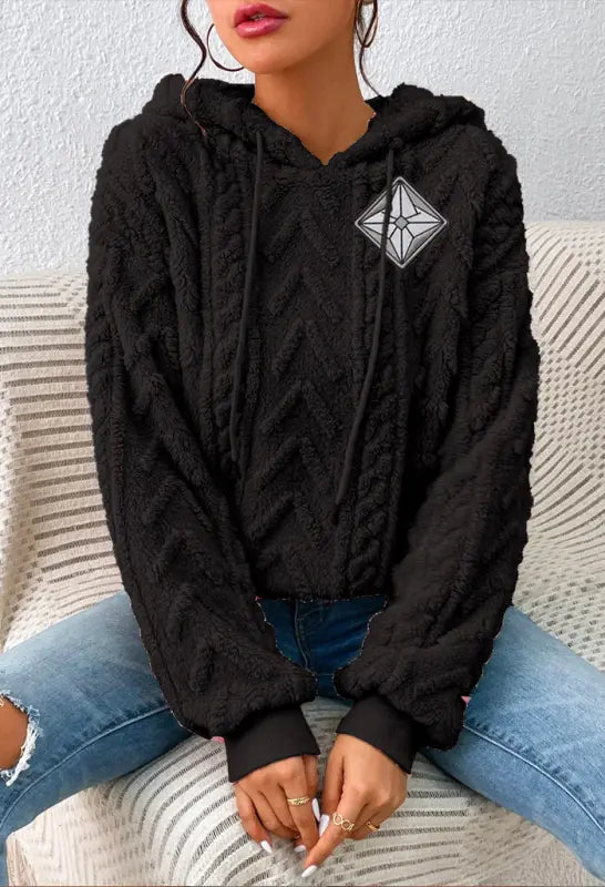Plush | AuraShield | Women's | Pullover | Flannel Hooded | Plush Hoodie e40 | Emf Hoodie |