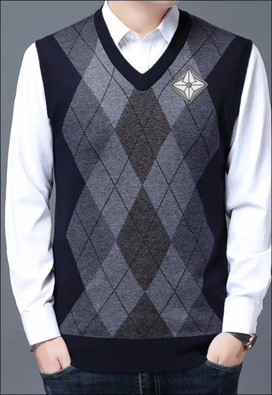 Preppy Vest Sweater 119 | Emf - Small / Dark Gray Men’s