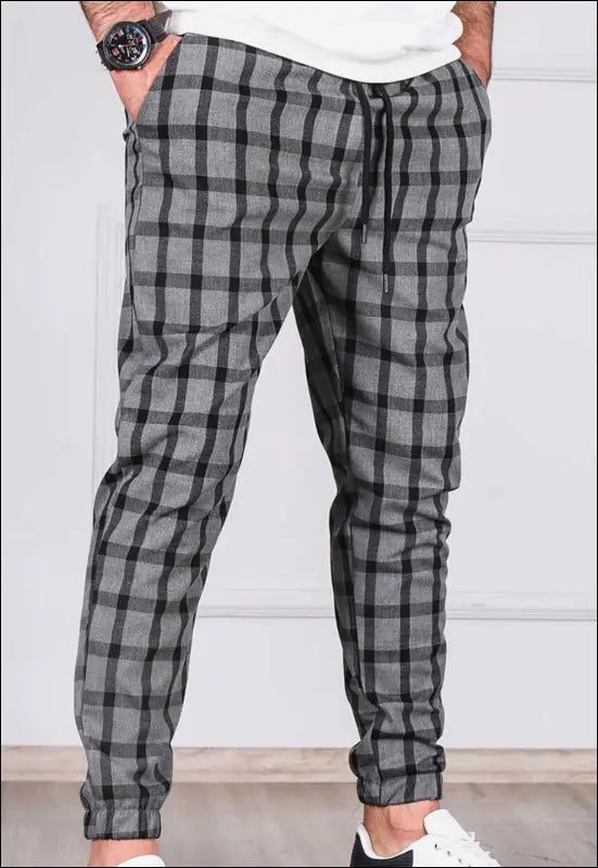 Relaxed Plaid Pants e8.0 | Emf - Small / Hidden / Gray