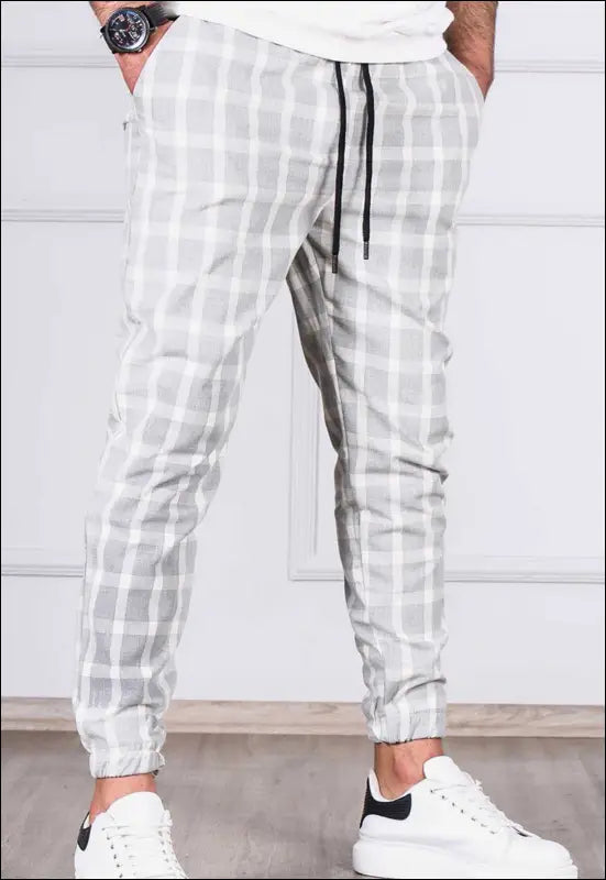 Relaxed Plaid Pants e8.0 | Emf - Small / Hidden / White