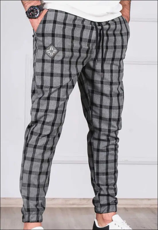 Relaxed Plaid Pants e8.0 | Emf - Small / Visible / Gray