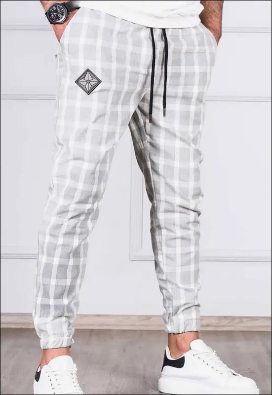 Relaxed Plaid Pants e8.0 | Emf - Small / Visible / White