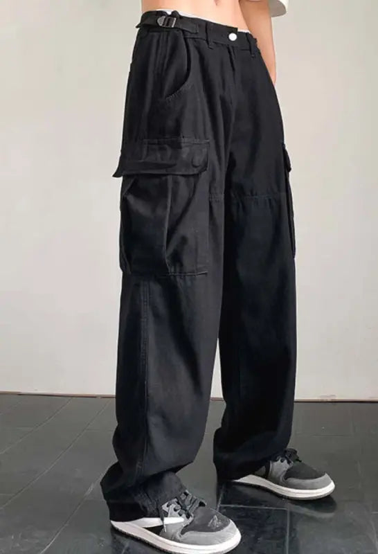 Retro Multi-Pocket Loose Overalls Men’s Summer Cargo