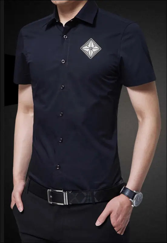 Short Sleeve Dress Shirt Button Up e22.0 | Emf - X Small