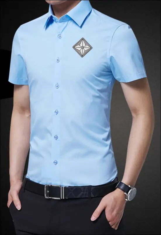Short Sleeve Dress Shirt Button Up e22.0 | Emf - X Small