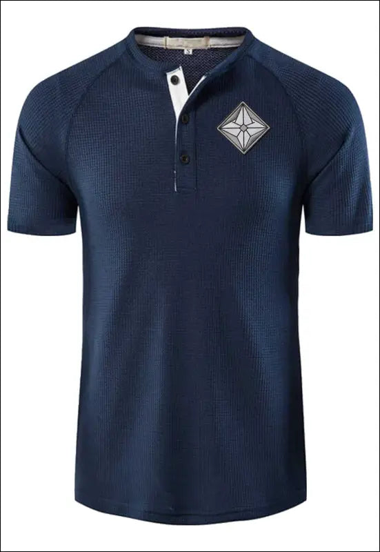 Short Sleeve Henley Shirt e5.0 | Emf - Small / Dark Blue