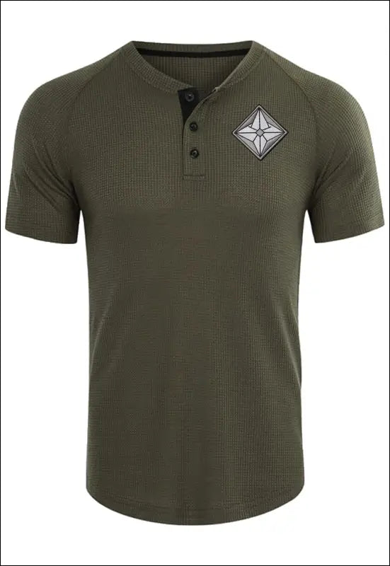 Short Sleeve Henley Shirt e5.0 | Emf - Small / Dark Green