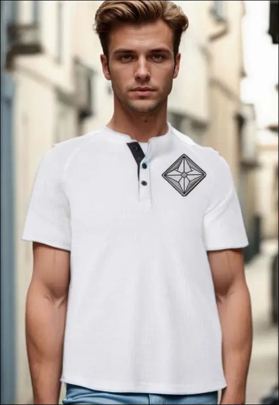 Short Sleeve Henley Shirt e5.0 | Emf - Small / White