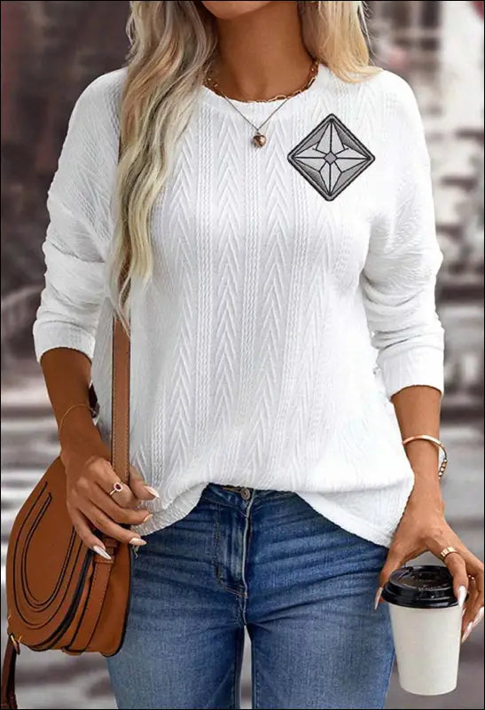 Solid Color T shirt Women Spring Texture Fabric Simple