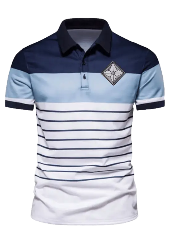 Striped Short Sleeve Polo e15.0 | Emf - Small / Light Blue
