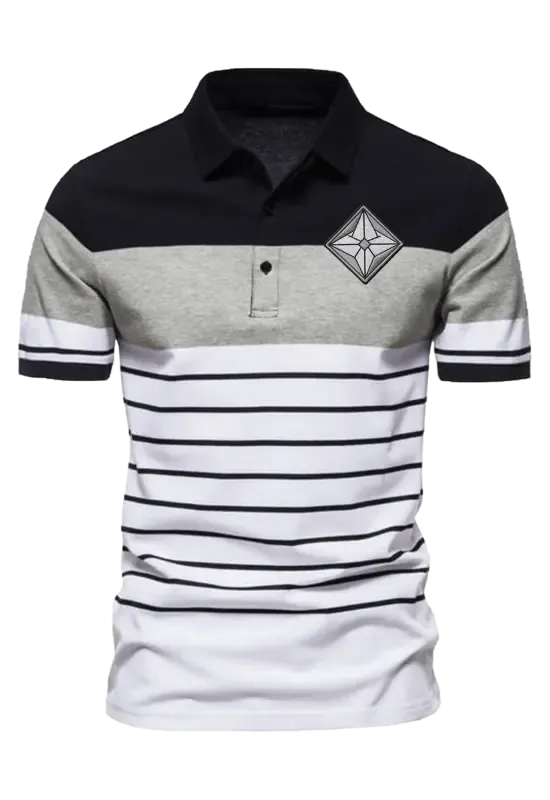 Vexus | AuraShield Men’s Striped Short Sleeve Polo e15.0